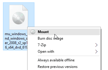 mount file windows 10