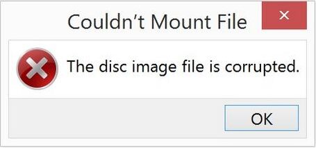 the disc image file is corrupted