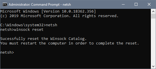 reset winsock failed to connect to a windows service