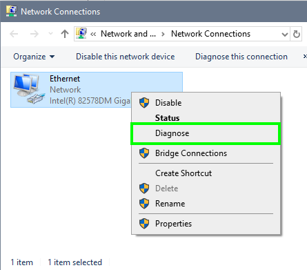 diagnose ethernet unidentified network
