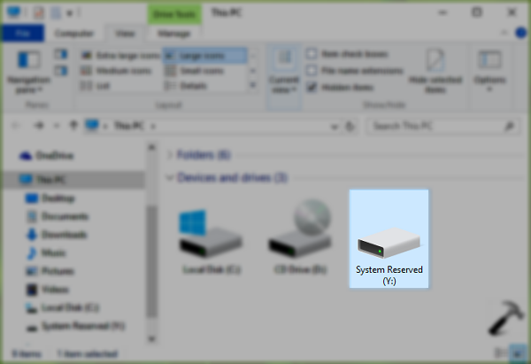 hide system reserved partition
