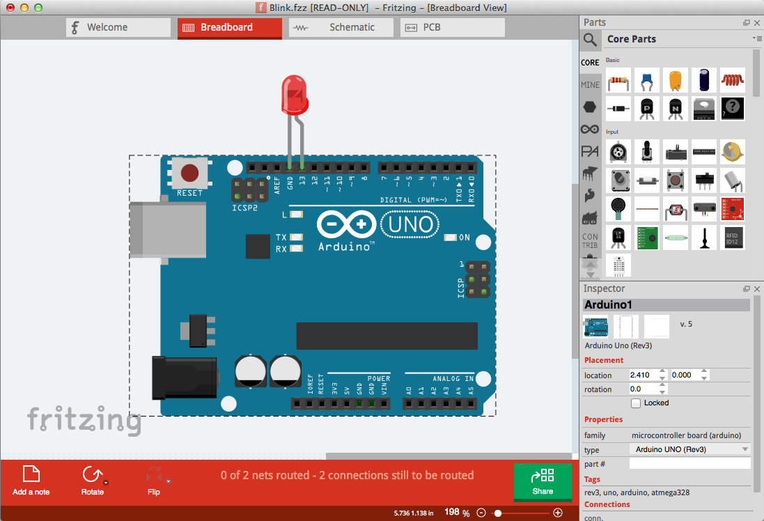 fritzing simulate circuit