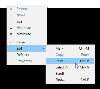 command prompt edit paste