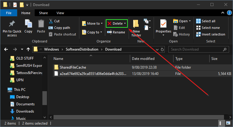 remove junk files windows update