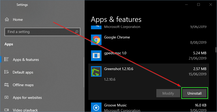 windows 10 wont update unninstall apps