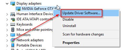 updated driver software