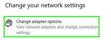 change adapter options err_connection_refused