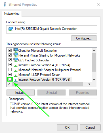 ipv6 showing no internet access