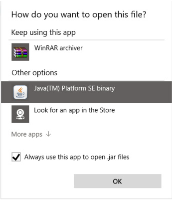 how to open jar files on windows 10