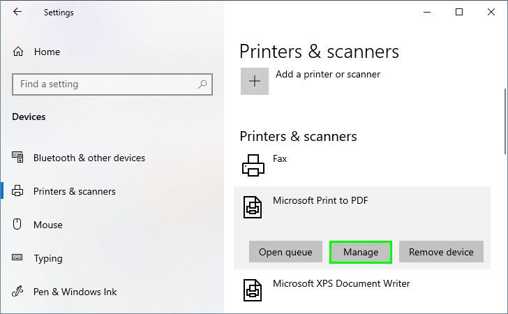 manage printer