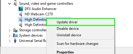 update audio driver