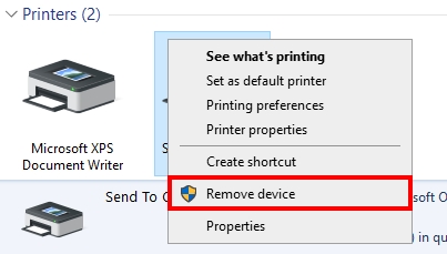 remove device printer
