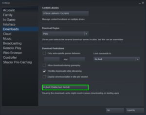 clear download cache steam
