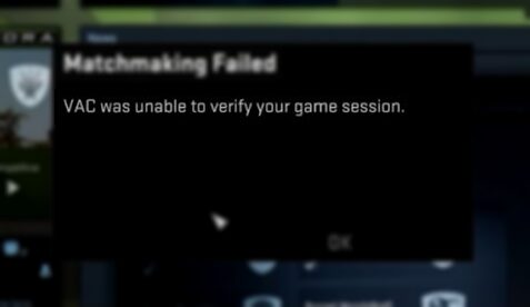 vac was unable to verify the game session