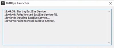 failed to install battleye service