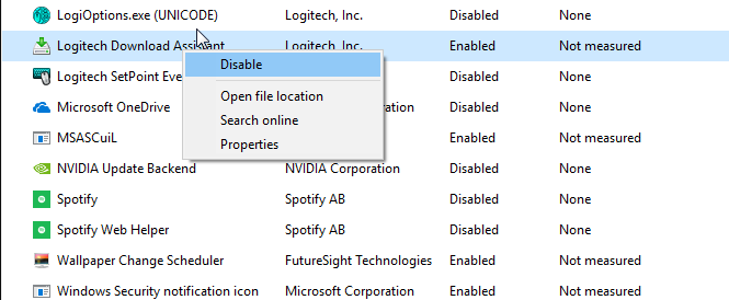 disable logitech download assistant