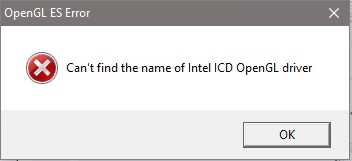 can't find the name of intel icd opengl driver