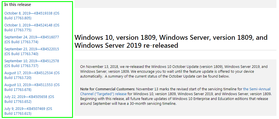 latest windows updates