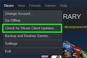 check for steam client updates