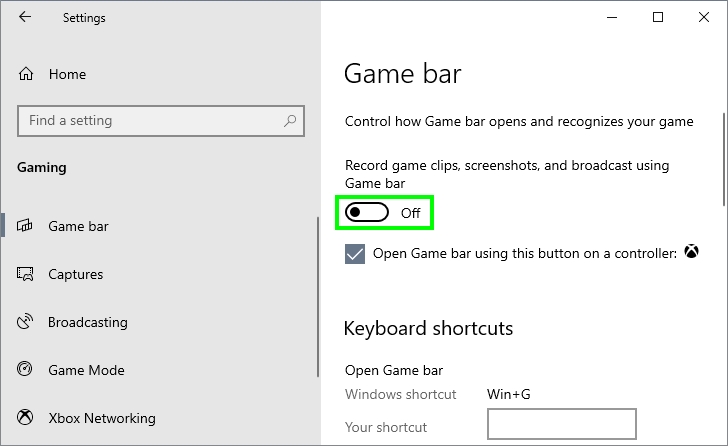 disable game bar