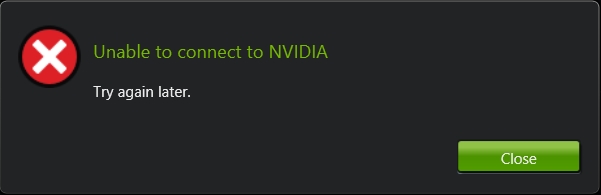 nvidia geforce experience unable to connect to nvidia