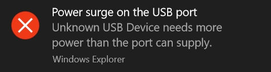 power surge on usb port