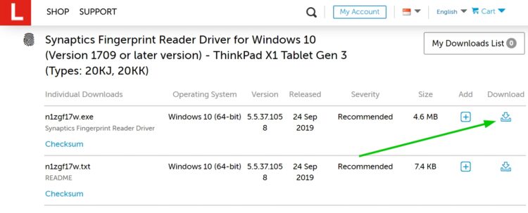 lenovo biometric drivers