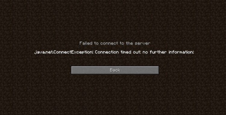 minecraft lan connection timed out
