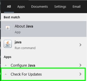 check for updates java