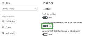 enable hide taskbar