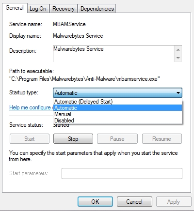 mbam service automatic