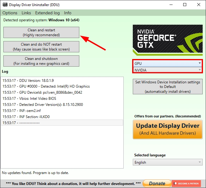 clean and restart nvidia drivers