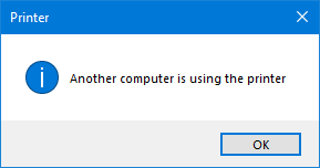 another computer is using the printer