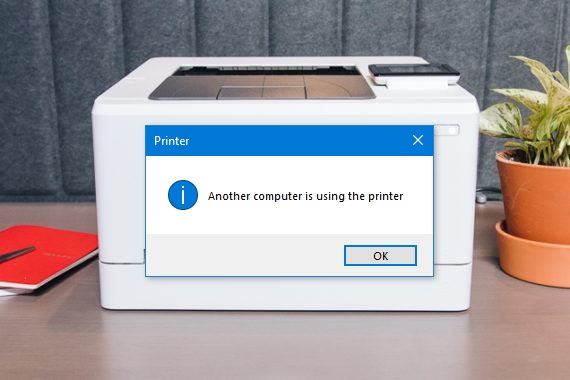 another computer is using the printer