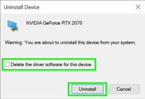 delete driver software for this device