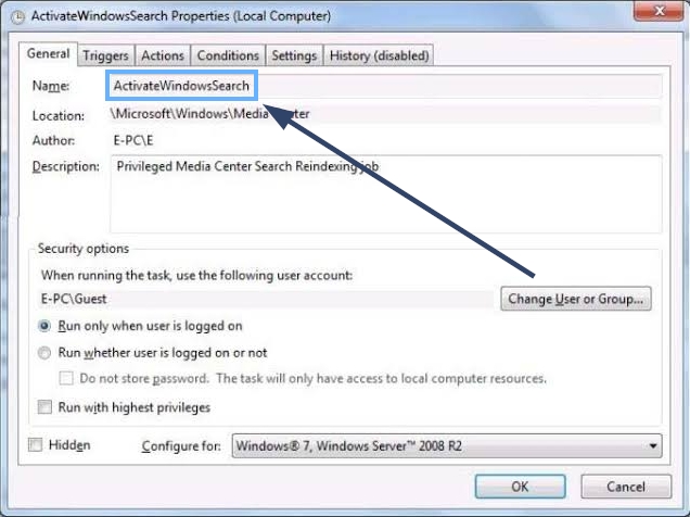 activatewindowssearch task scheduler