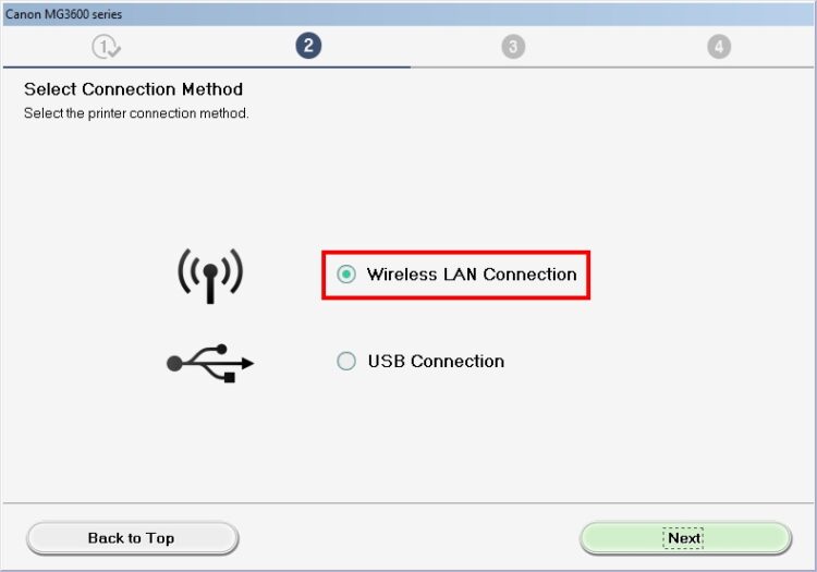 wireless lan connection canon mg3620