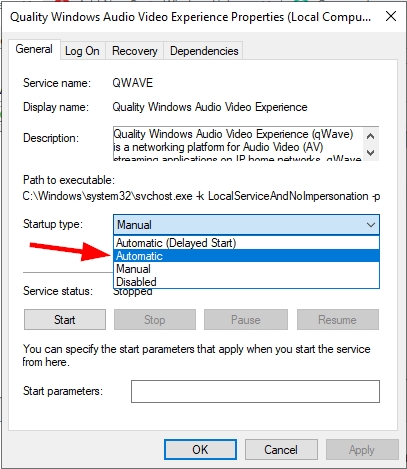 Quality Windows Audio Video Experience Service