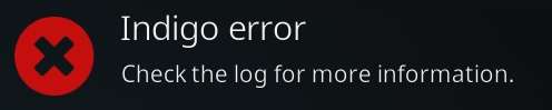 indigo error message