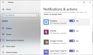 notification and actions