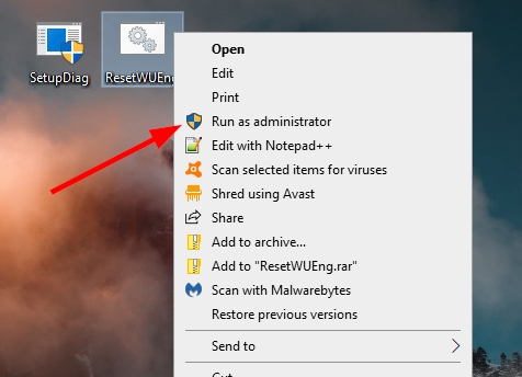 reset windows update as administrator