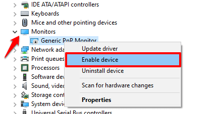 enable generic pnp monitor