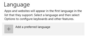 add new language windows 10