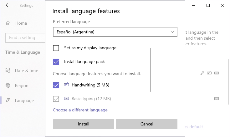 install new language