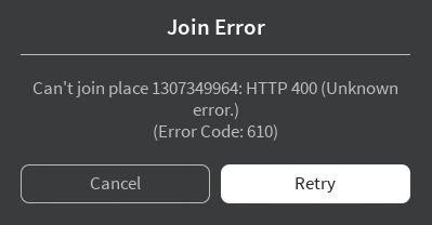 roblox error code 610