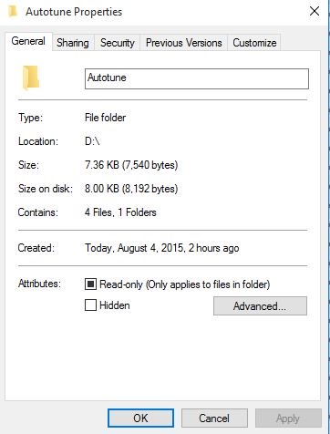 folder keeps reverting to read only windows 10