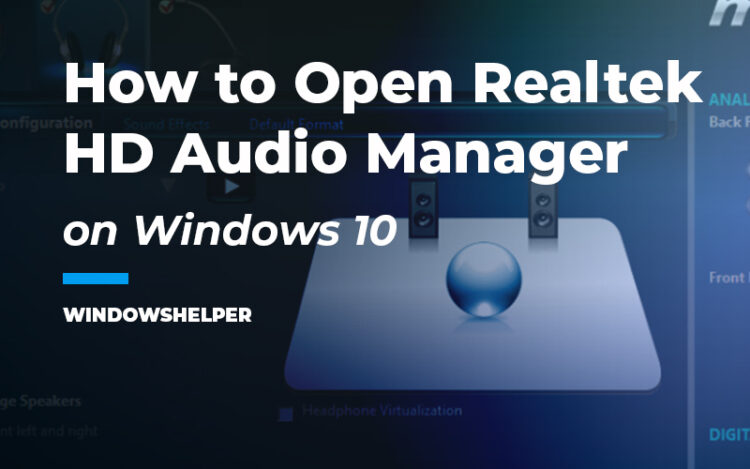 how to open realtek hd audio manager