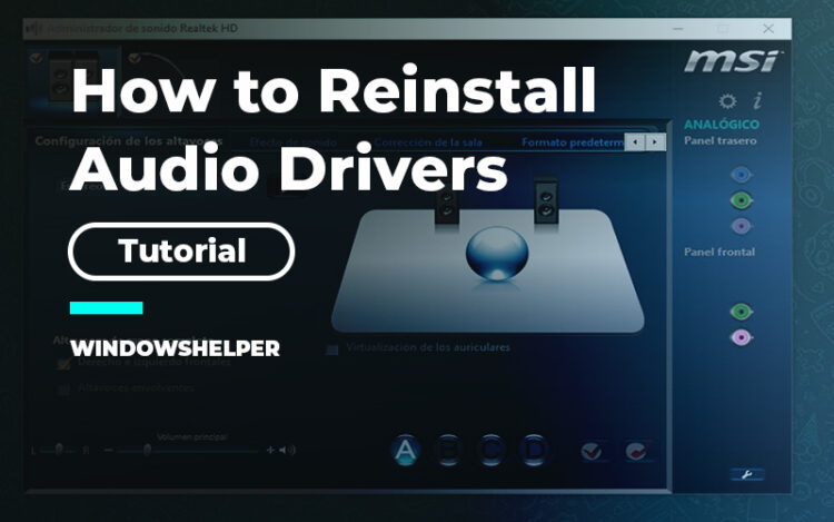 how to reinstall audio drivers windows 10