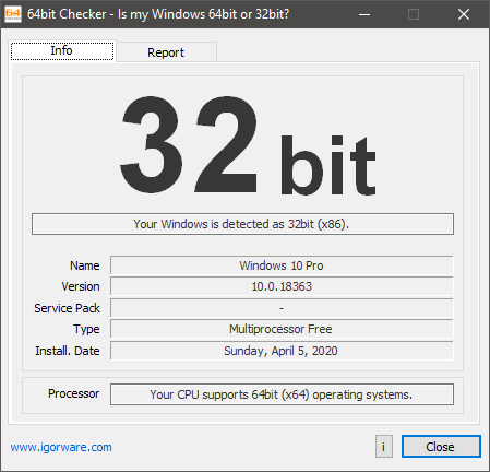 64 bit checker