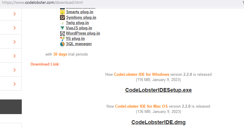 free instals CodeLobster IDE Professional 2.4